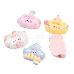 オペーク樹脂カボション  雲の形  ミックスカラー  16~24x22~25x7~9mm&nbsp;RESI-L051-01
