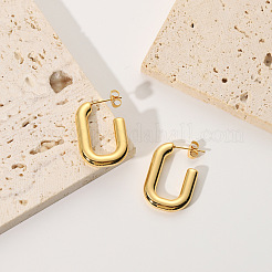 Simple Oval 304 Stainless Steel Stud Earrings&nbsp;IP5325