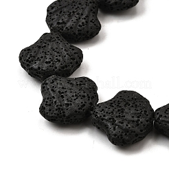 染色された天然溶岩石ビーズ連売り  シェル形状  ブラック  19x21x7.5mm  穴：1.4mm  約21個/連  15.75''（40センチメートル）&nbsp;G-A264-A04-01C