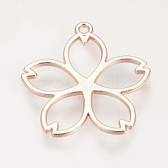 Rack Plating Alloy Open Back Bezel Pendants&nbsp;X-PALLOY-R099-31RG-FF