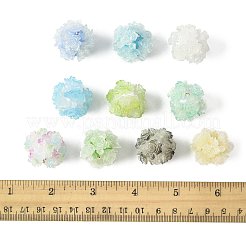 10本10色レジンビーズ  花の丸  ポリマー粘土とラインストーン  ミックスカラー  22~26mm  穴：2~2.5mm  1pc /カラー&nbsp;RESI-FS0002-24A