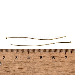 真鍮のボールヘッドピン  鉛フリー＆カドミウムフリー  24KGP本金メッキ  50x0.6mm  ヘッド：1.5mm&nbsp;KK-H502-03I-G