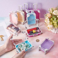 10Pcs 5 Colors Luggage Cases Transparent ABS Plastic Candy Gift Storage Boxes&nbsp;CON-UN0001-04