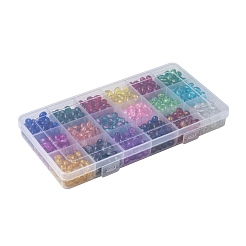 18 Colors Transparent Crackle Glass Beads&nbsp;CCG-X0011-02-6x8mm