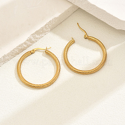 Stainless Steel Textured Hoop Earrings&nbsp;SR7356