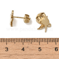 イオンプレーティング（IP）304ステンレススチールスタッドピアス金具  鳥  ゴールドカラー  10x11mm  穴：1.2mm  ピン：11x0.7mm&nbsp;STAS-I206-28G