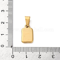 ネックレス用304ステンレスペンダント  蝶の模様のチャームが付いた長方形  18KGP本金メッキ  15x9x2mm  穴：6x3mm&nbsp;STAS-L289-03G