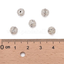 真鍮製のラインストーンビーズ  グレードA  銀色のメッキ  ラウンド  クリスタル  6mm  穴：1mm&nbsp;X-RB-A011-6mm-01S
