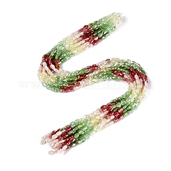 Electroplate Imitation Jade & Opaque & Transparent Glass Beads Strands&nbsp;EGLA-Q135-4x6MM-01F