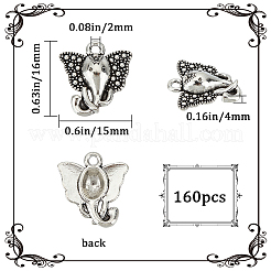 160Pcs Tibetan Style Zinc Alloy Elephant Head Charms&nbsp;FIND-SC0007-97