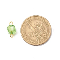 クリアアクリルチャーム  ゴールドトーンの真鍮製ダブルループ付き  ナゲット  ミックスカラー  14x7x7mm  穴：1.5~2mm&nbsp;PALLOY-JF01844