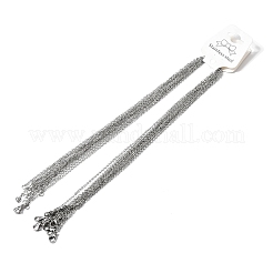 12mm 304ステンレススチール製テクスチャードアズキチェーンネックレス（男女兼用）1.8個  変色なし  ステンレス鋼色  18.31インチ（46.5cm）&nbsp;NJEW-H093-11P