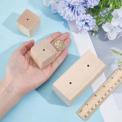 未完成の木材3個  DIYクラフト製作用品  混合図形  37~100x37~46.5x37~46.5mm  穴：4mm&nbsp;WOOD-BC0001-42