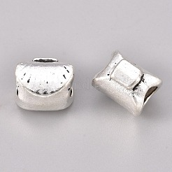 合金ヨーロピアンビーズ  大穴ビーズ  シェル形状  アンティークシルバー  10.5x11.1x8.3mm  穴：4.7mm&nbsp;PALLOY-M182-01-AS