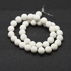 Unwaxed Natural Lava Rock Beads Strands&nbsp;G-J367-01-5mm