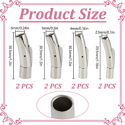 8Pcs 4 Styles Stainless Steel Bayonet Clasps&nbsp;STAS-DR0001-15P
