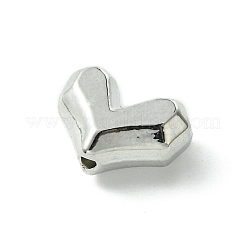 合金ビーズ  ハート  プラチナ  9x12x5.5mm  穴：1.6mm&nbsp;FIND-Z045-10P