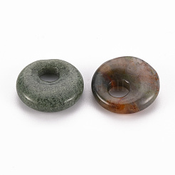 天然石インディアン瑪瑙ペンダント  ドーナツ/円盤  17.5~18.5x5.5mm  穴：5.5mm&nbsp;G-T122-67N
