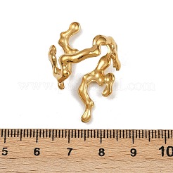 女性用304ステンレススチールカフオープンリング  ゴールドカラー  33.5mm  usサイズ8 1/2(18.5mm)&nbsp;RJEW-H255-01G-08