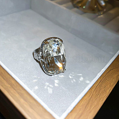 Brass with Crystal Rhinestone Cuff Open Rings&nbsp;FS-WG214C1-01