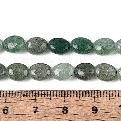 天然の緑のイチゴクォーツビーズ連売り  フラットオーバル  8x6x4mm  穴：0.8mm  約48~49個/連  14.88~15.16''（37.8~38.5センチメートル）&nbsp;G-T142-17