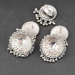 Flat Round & Bell Bohemian Ethnic Style Alloy Stud Dangle Earring & Ring Sets&nbsp;FS-WG67497-01