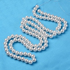 ABSプラスチックパール調ラウンドビーズ  ホワイト  12mm  穴：2mm  約344個/313g&nbsp;LS-MACR-S789-12mm-01
