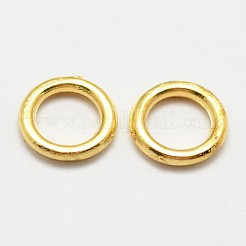合金はんだ付けされた閉じた丸カン  ラウンド  ミックスカラー  18ゲージ  7x1mm  穴：4.5mm  内径：4mm&nbsp;X-PALLOY-P119-04