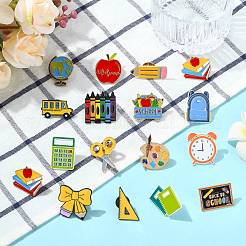 16Pcs 16 Styles Back To School Theme Enamel Pin&nbsp;JEWB-CJ0003-60