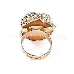 Natural Agate Cuff Rings&nbsp;RJEW-Q035-01G