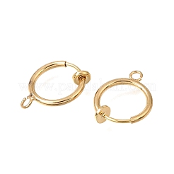 Brass Clip-on Earring Finding&nbsp;KK-CBA2395-04G