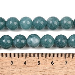天然染め白翡翠ビーズ連売り  スムーズなラウンド  ダークシアン  10mm  穴：1mm  約38~39個/連  14.17~14.96''（38~39センチメートル）&nbsp;GG-CBAEB22-B01-10mm-04
