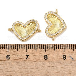 Brass Pave Cubic Zirconia Connector Charms&nbsp;KK-L251-13G