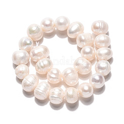 天然養殖淡水パールビーズ連売り  ポテト  乳白色  7~8x6.5~10mm  穴：0.6mm  約24個/連  6.69~6.89インチ（17~17.5cm）&nbsp;PEAR-N026-04