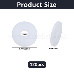 ナイロンワッシャー120個  断熱シム  ホワイト  20x2mm  穴：6mm&nbsp;AJEW-FH0007-51