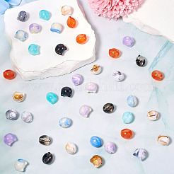 80pcs 4 colors Two Tone Acrylic Beads&nbsp;TACR-TA0001-50B