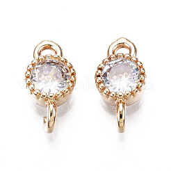 Brass Micro Pave Clear Cubic Zirconia Links Connectors&nbsp;KK-S359-145B-RS