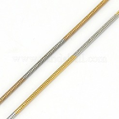 トレンディなユニセックス201ステンレススチールスネークチェーンネックレス  カニカン付き  ミックスカラー  19.5インチ（49.5cm）  1mm&nbsp;NJEW-L043-06