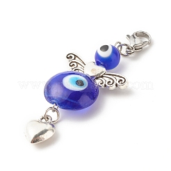 Wings & Heart Tibetan Style Alloy Pendant Decorates&nbsp;HJEW-JM00608