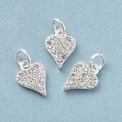Rack Plating Brass Micro Pave Clear Cubic Zirconia Pendants&nbsp;KK-E081-13S