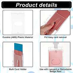 Rectangle Plastic ID Holder Cover&nbsp;AJEW-WH0556-03C