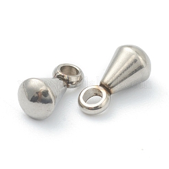変色防止201ステンレススチールチェーンエクステンダードロップ  ティアドロップ  ステンレス鋼色  8x4mm  穴：1.6mm&nbsp;STAS-G245-13A