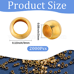 2000Pcs Brass Crimp Beads&nbsp;KK-SP0002-61G