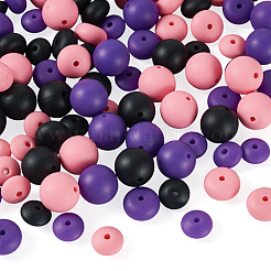 90Pcs 9 Styles Round & Rondelle Silicone Focal Beads&nbsp;SIL-TA0003-57B