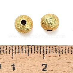 ラウンド真鍮製ビーズ  長持ちメッキ  ラックめっき  鉛フリー＆カドミウムフリー  ゴールドカラー  6x5.5mm  穴：1.6mm&nbsp;KK-A276-01B-G