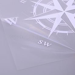 防水 pvc 粘着ステッカー車のステッカー  DIYの車の装飾  コンパス  ホワイト  16x16x0.02cm&nbsp;DIY-WH0168-70B