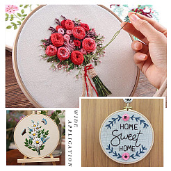 プラスチック模造竹クロスステッチ刺繍フープ  裁縫用具アクセサリー  ラウンド  パパイヤホイップ  280mm  1個/セット&nbsp;TOOL-TADJ0001-03E
