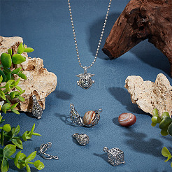 12Pcs 6 Styles Rack Plating Brass Cage Pendants&nbsp;KK-AR0003-35