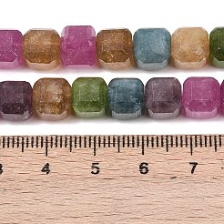 天然石ホワイトジェイドビーズ連売り  ファセットテーブルカットキューブビーズ  染め  ミックスカラー  7.5~8x8x8mm  穴：1mm  約37個/連  11.81''（30センチメートル）&nbsp;G-D343-A01-10
