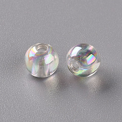 透明なアクリルビーズ  ABカラーメッキ  ラウンド  透明  8x7mm  穴：2mm&nbsp;X-MACR-S370-B8mm-205
